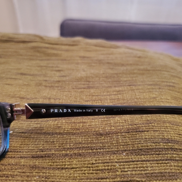 Authentic Prada Italy VPR 07N RY0-101 55-17-140 Gray/Blue Full Rim Eyeglasses Fr - Picture 10 of 11